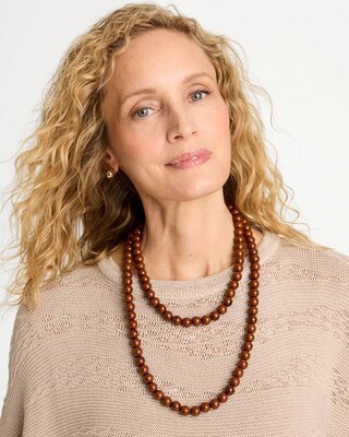 Long Beaded Single-Strand Necklace click to view larger image.