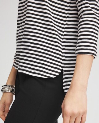 Striped Slub 3/4-Sleeve Tee click to view larger image.