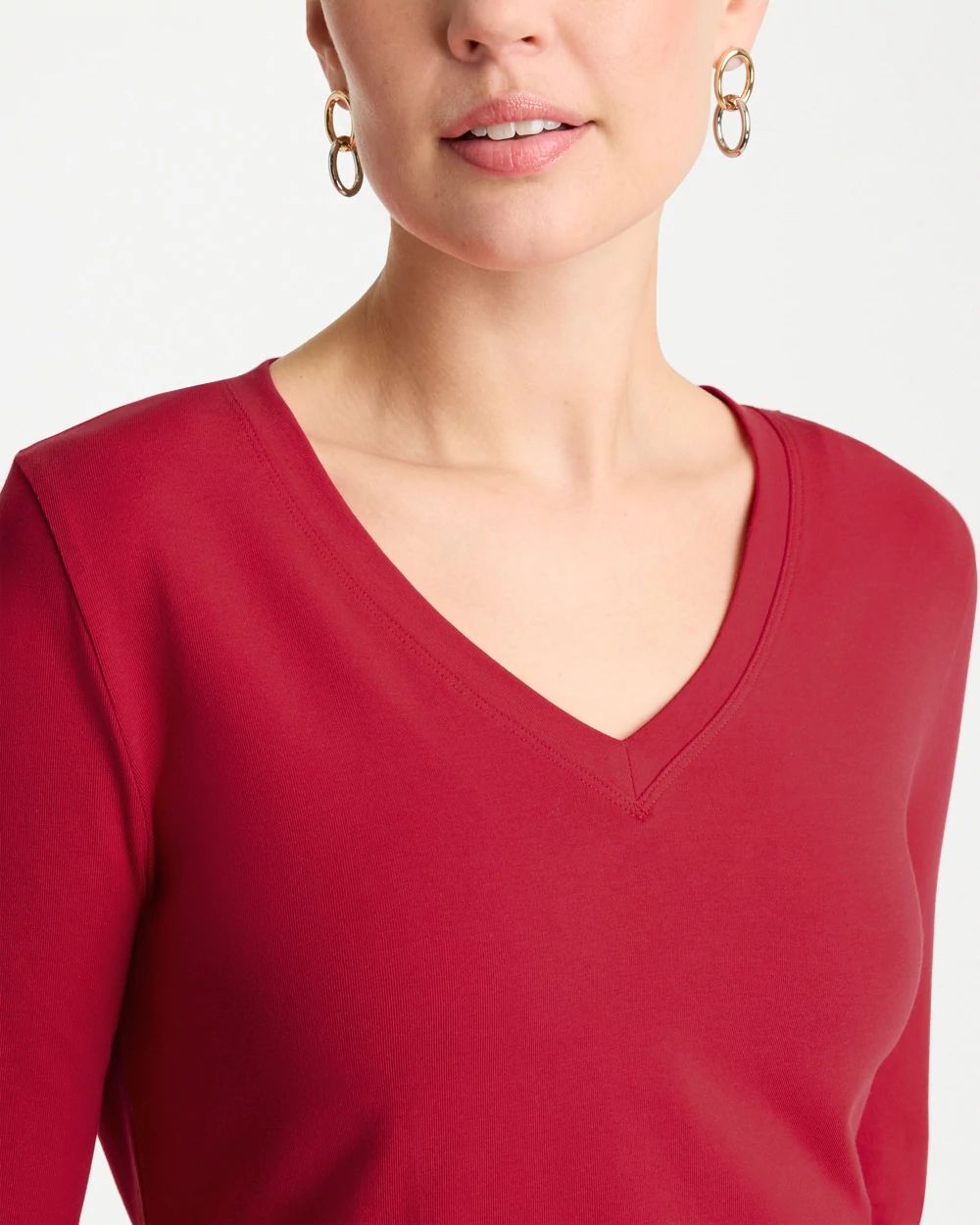 Cotton Stretch 3/4 Sleeve Tee click to view larger image.