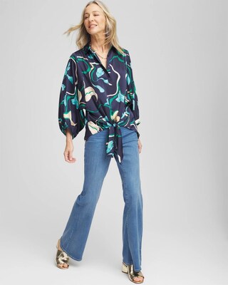 Wildflower Tie-Front Batwing Blouse click to view larger image.