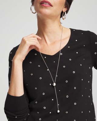 Adjustable Silver Tone Y-Necklace