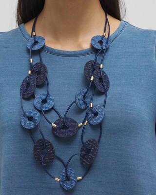 Denim Multistrand Necklace