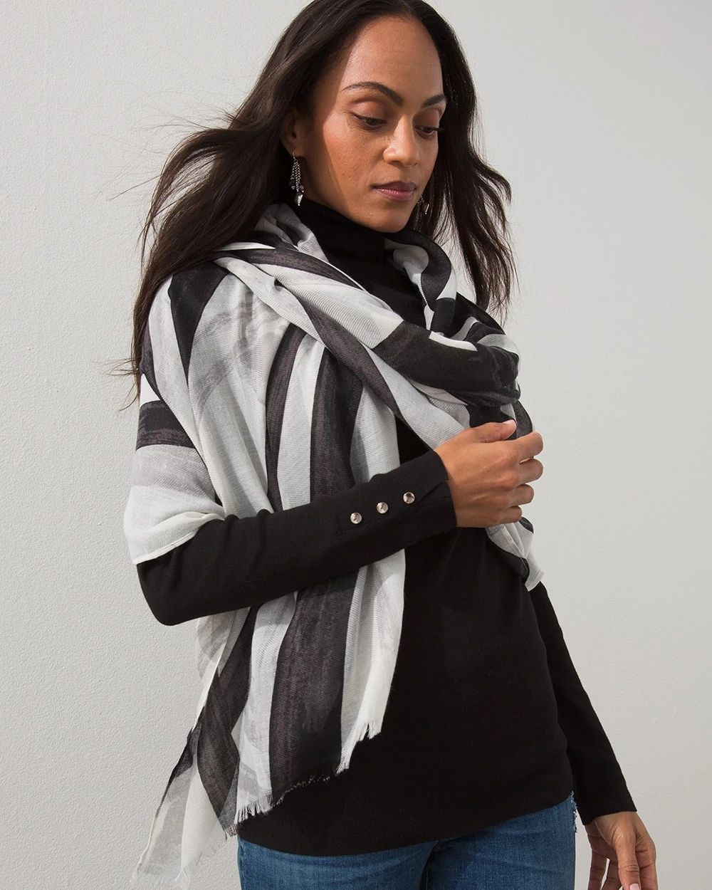 Geometric Print Oblong Scarf