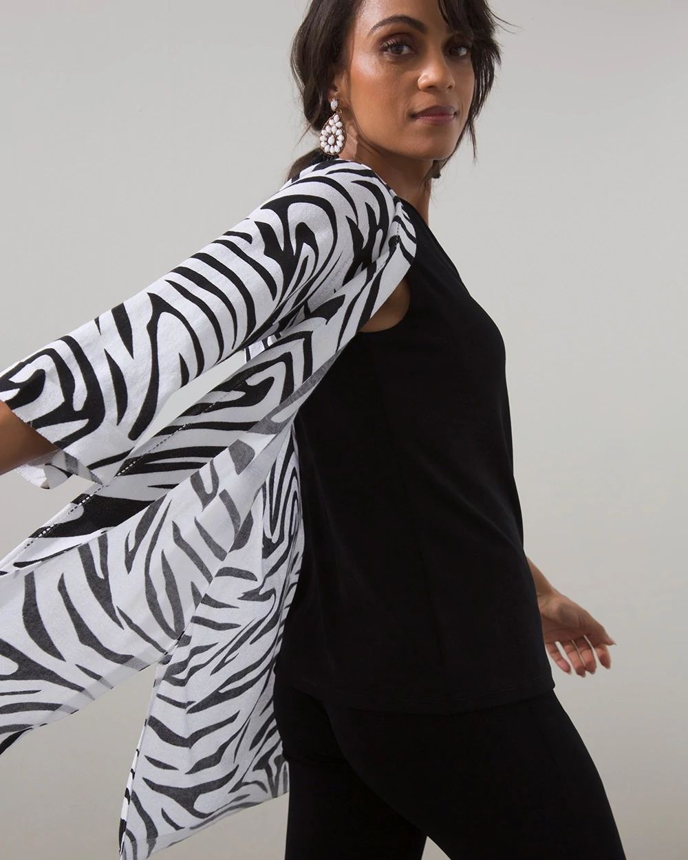 Travelers Collection Zebra Cardigan