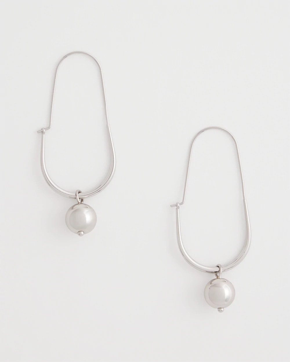 Silvertone Bead Threader Earrings