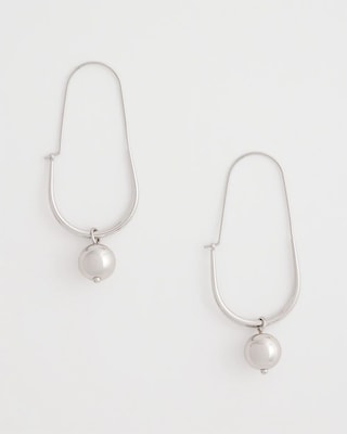 Silvertone Bead Threader Earrings click to view larger image.
