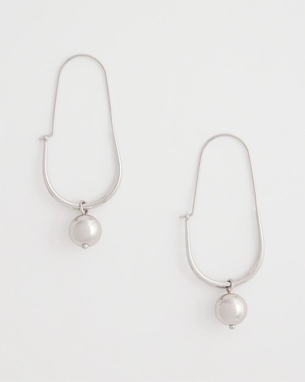Silvertone Bead Threader Earrings