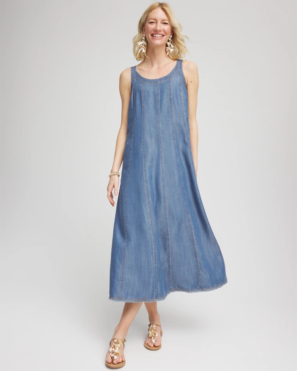 Twill Denim Trapeze-Tank Dress | Chico's Twill Denim Trapeze-Tank Dress | Chico's
