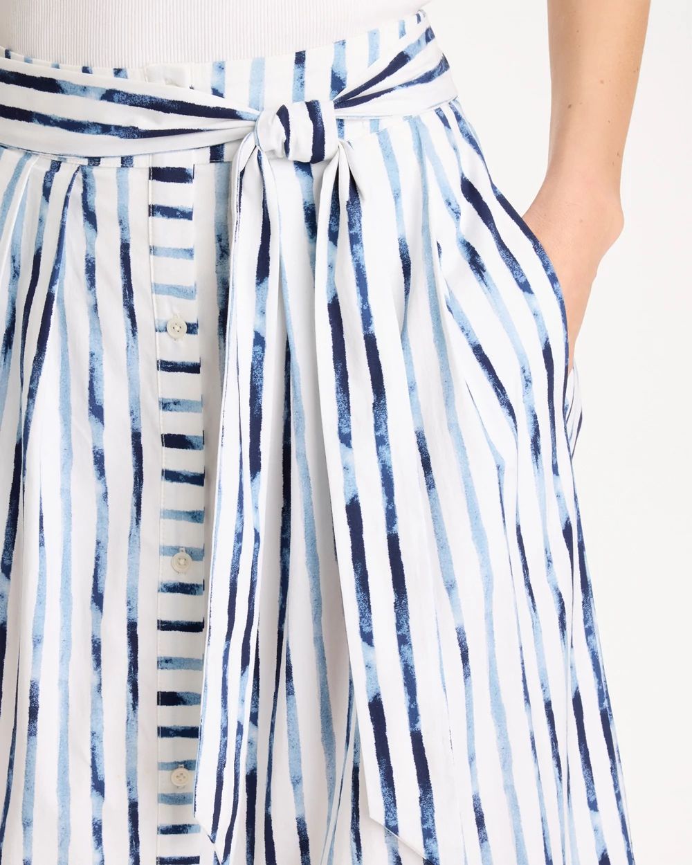 Palermo Striped Tie-Front Skirt click to view larger image.