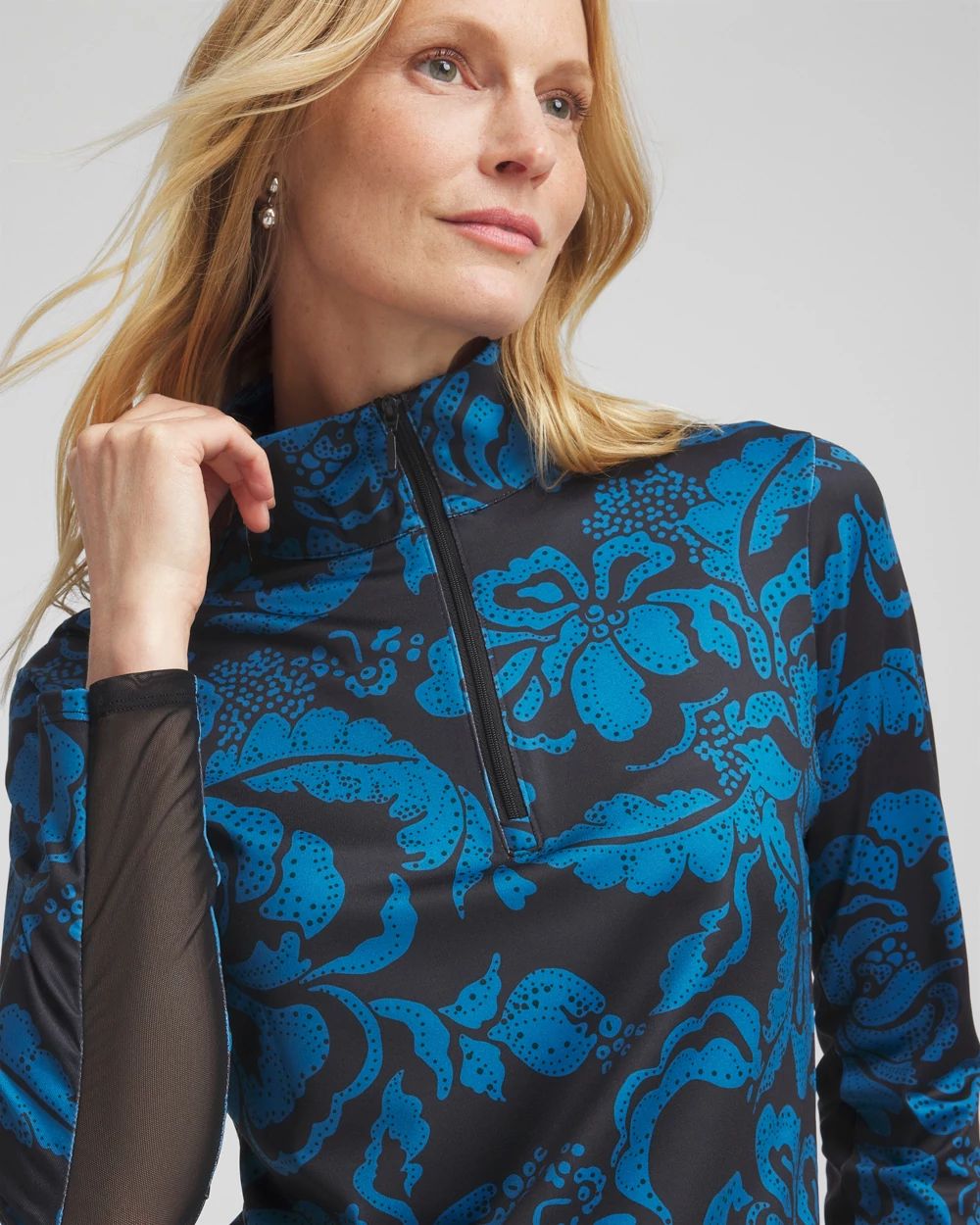Zenergy® UPF Floral Mesh Inset Top