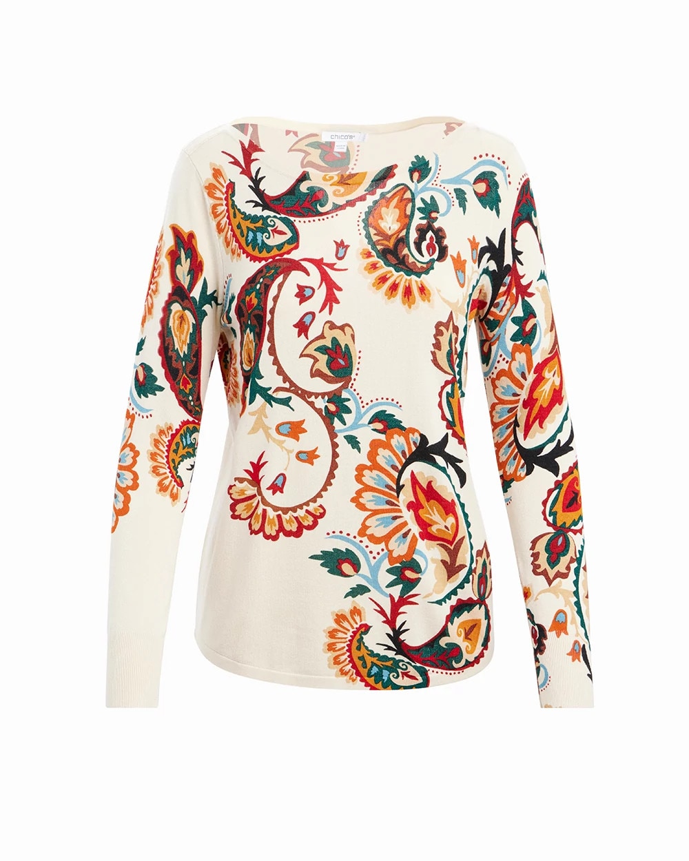 Spun Rayon Paisley Printed Pullover