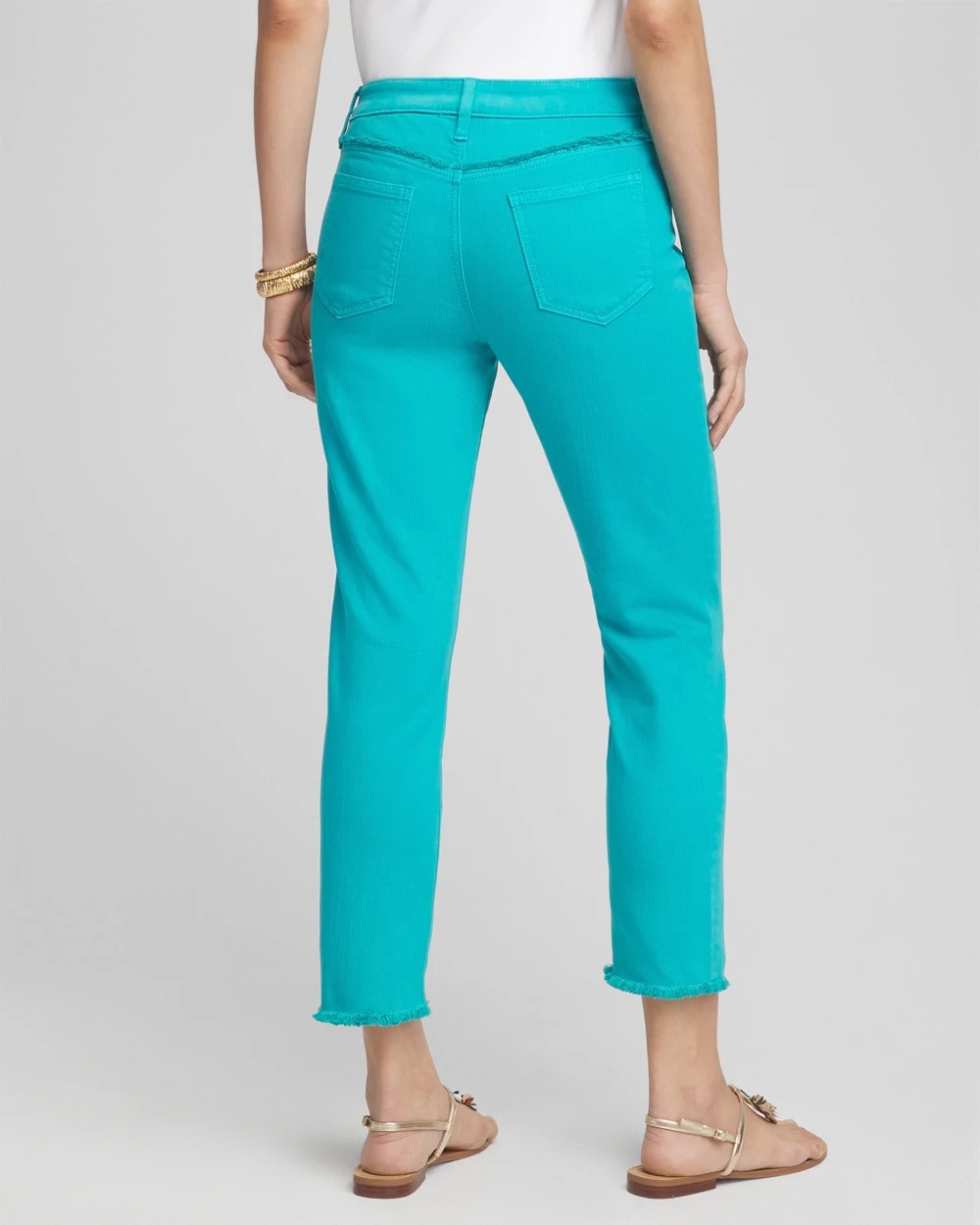 Girlfriend Frayed Cropped Jeans