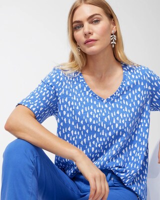 Pebble Print Seamed Slub Tee