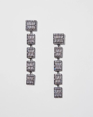 Cubic Zirconia Linear Duster Earrings