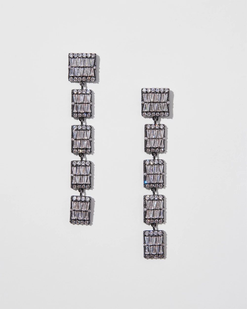 Cubic Zirconia Linear Duster Earrings