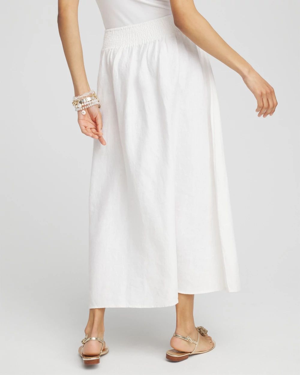 Linen A-line Midi Skirt click to view larger image.