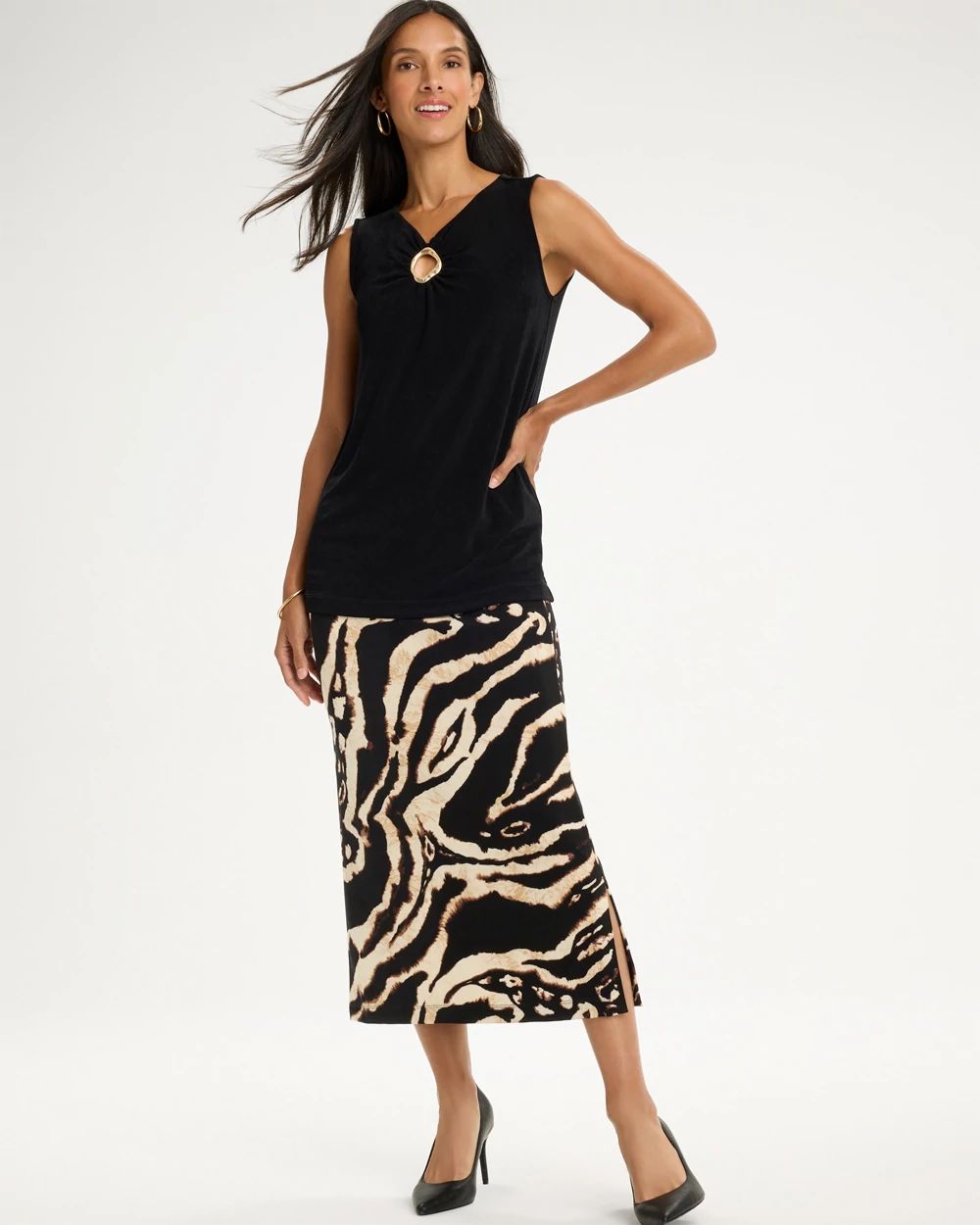 Travelers™ Safari Midi Skirt click to view larger image.