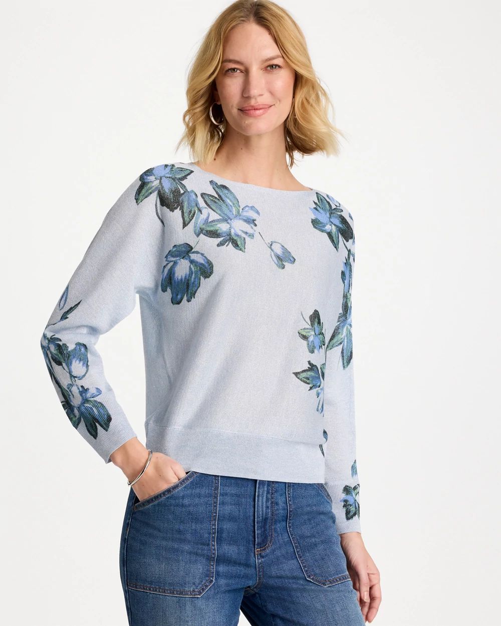 Floral Print Pullover Sweater