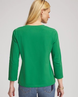 Cotton Stretch 3/4 Sleeve Tee click to view larger image.