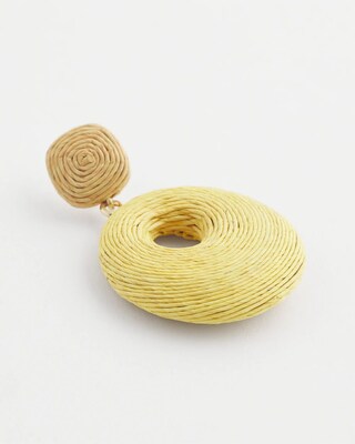 No Droop™ Yellow Raffia Drop Earrings