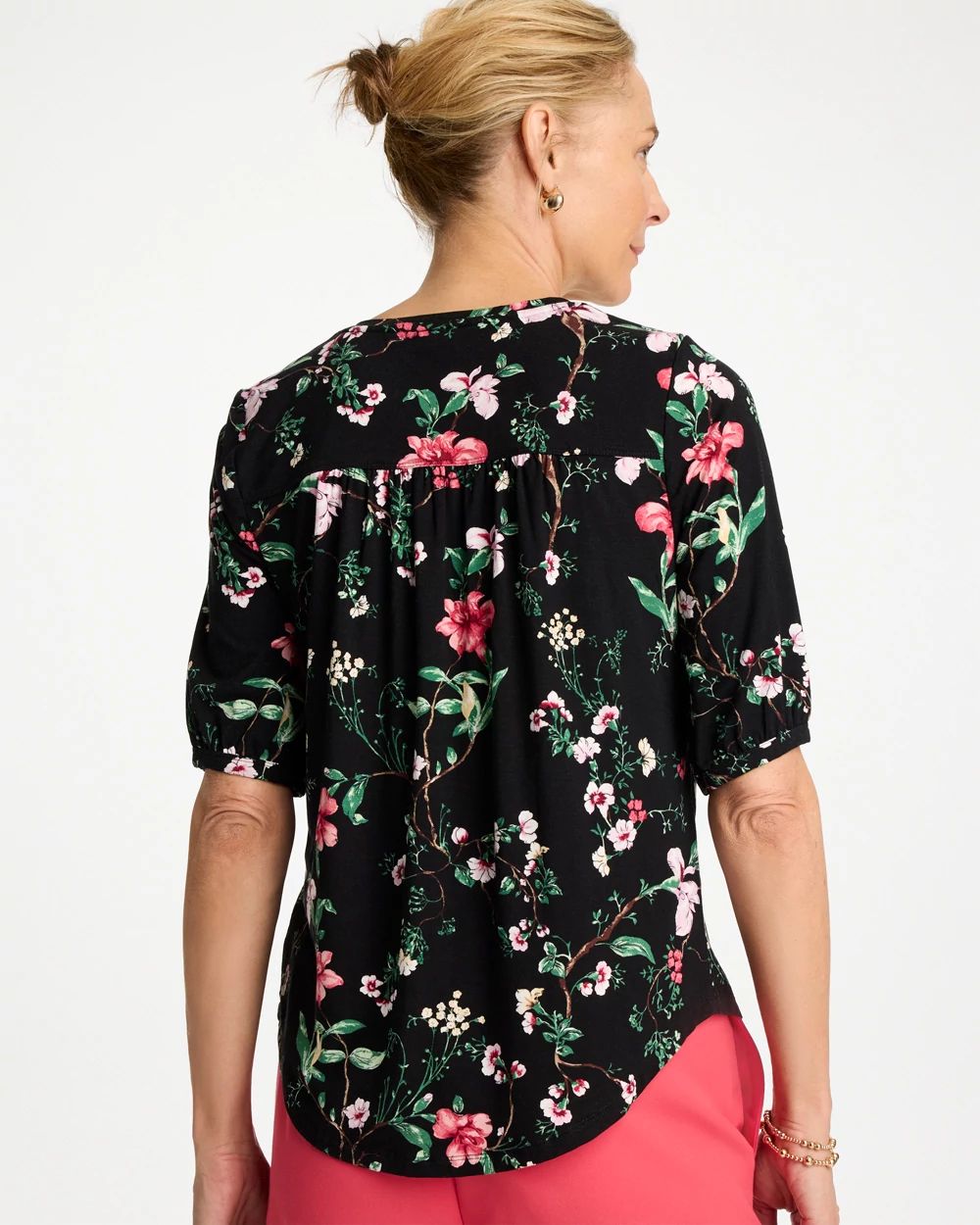 Kyoto Shirred Elbow Sleeve Tee