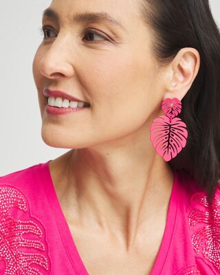 No Droop™ Pink Leaf Earrings