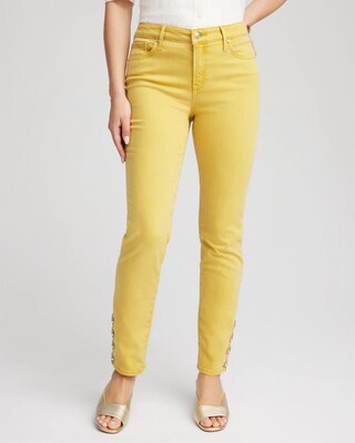Golden Yellow Girlfriend Skinny Ankle Jeans