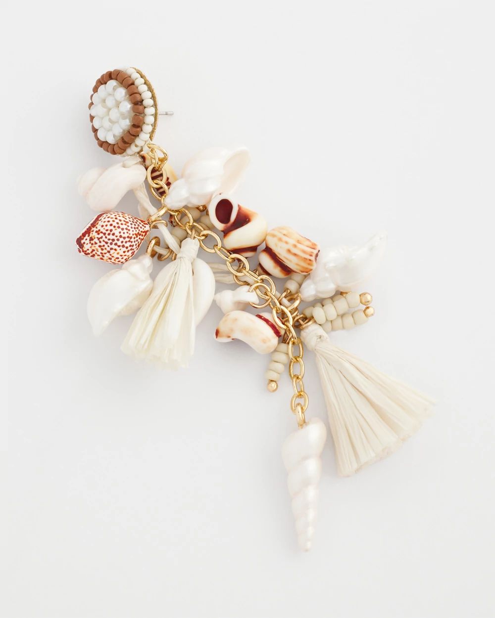 Sundial Shell & Raffia Earrings click to view larger image.
