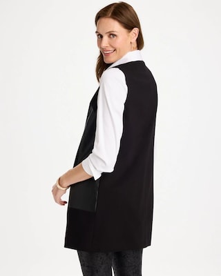 Faux Suede Ponte Long Vest click to view larger image.