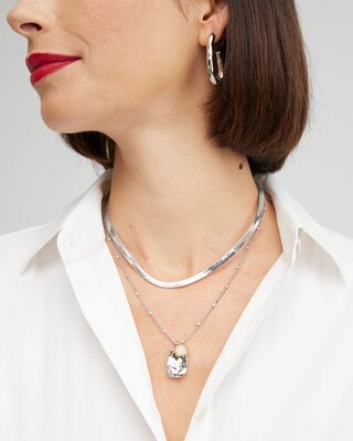 Silver Tone Convertible Necklace