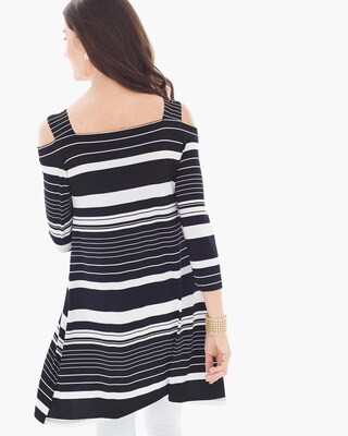 Striped Cold-Shoulder Sharkbite Top