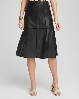 Faux Leather Seamed Skirt
