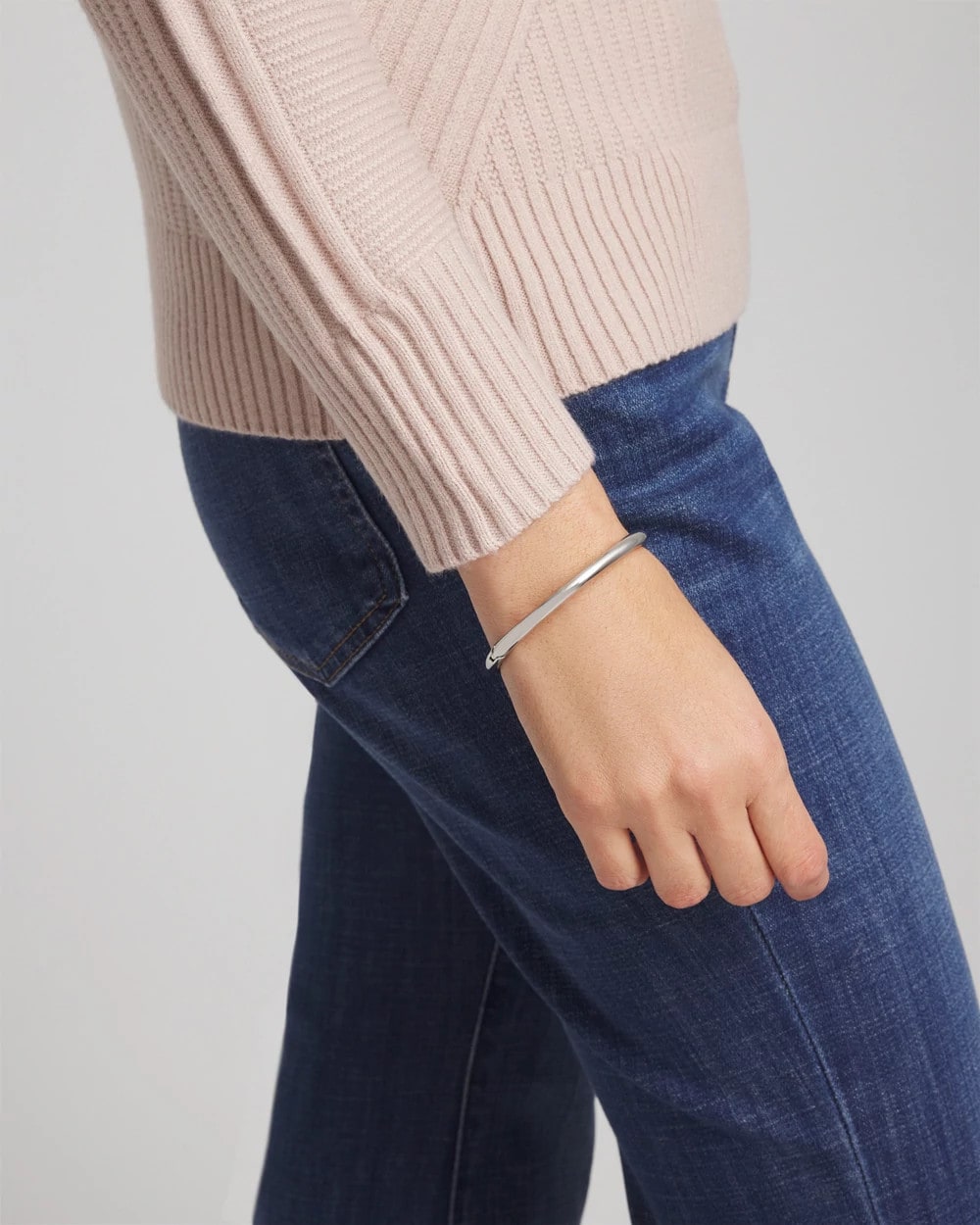 Silvertone Hinge Bangle