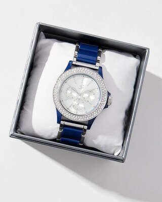 Navy & Silver Tone Watch