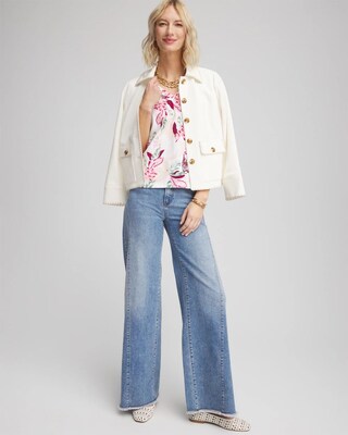 Floral Elbow-Sleeve Perfect Tee click to view larger image.