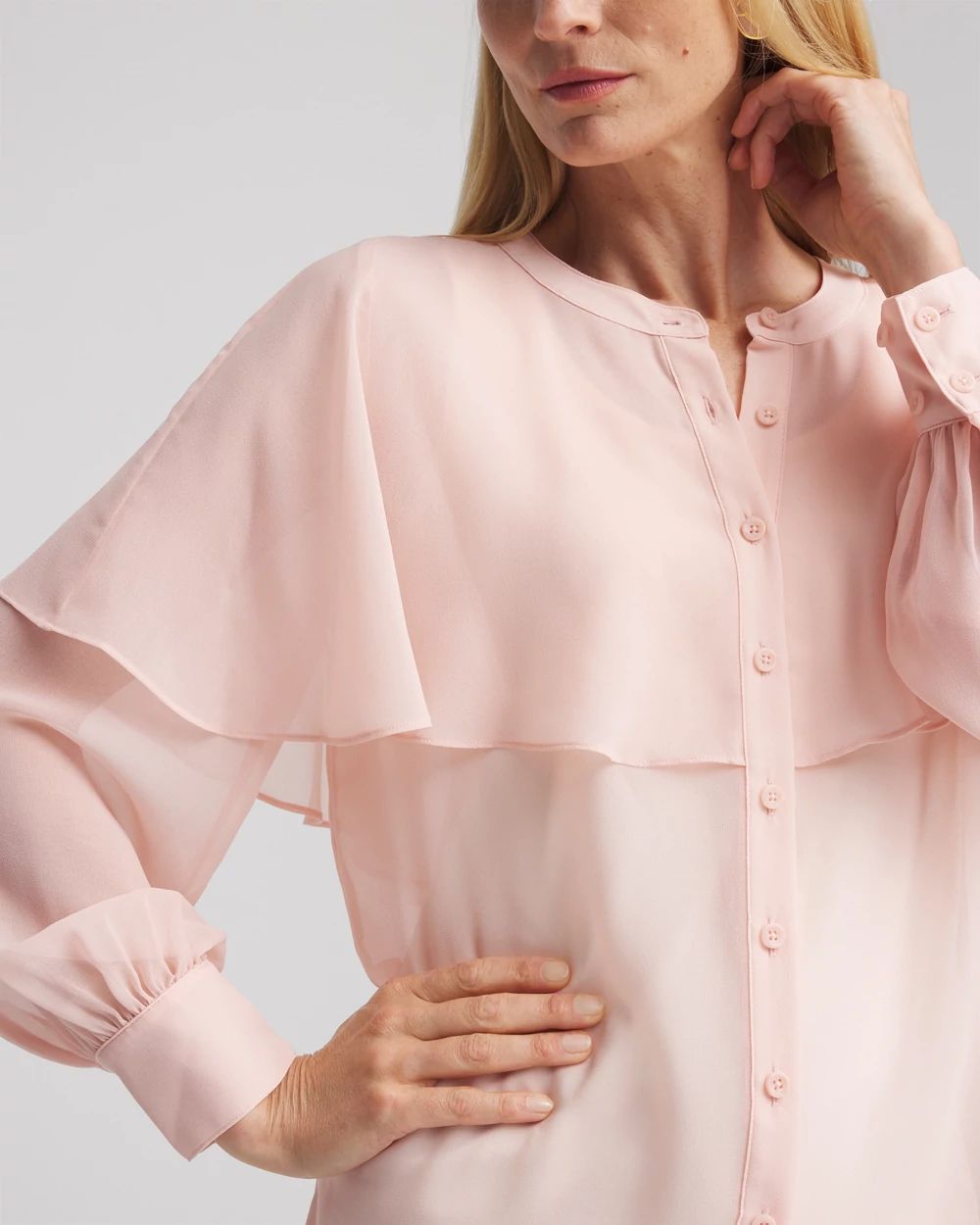 Georgette Cape Blouse
