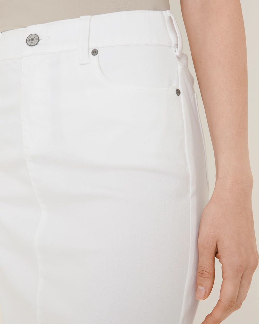 No-Stain White 5-Pocket Denim Twill Skirt