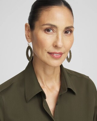 No Droop® Olive Faux Suede Earrings