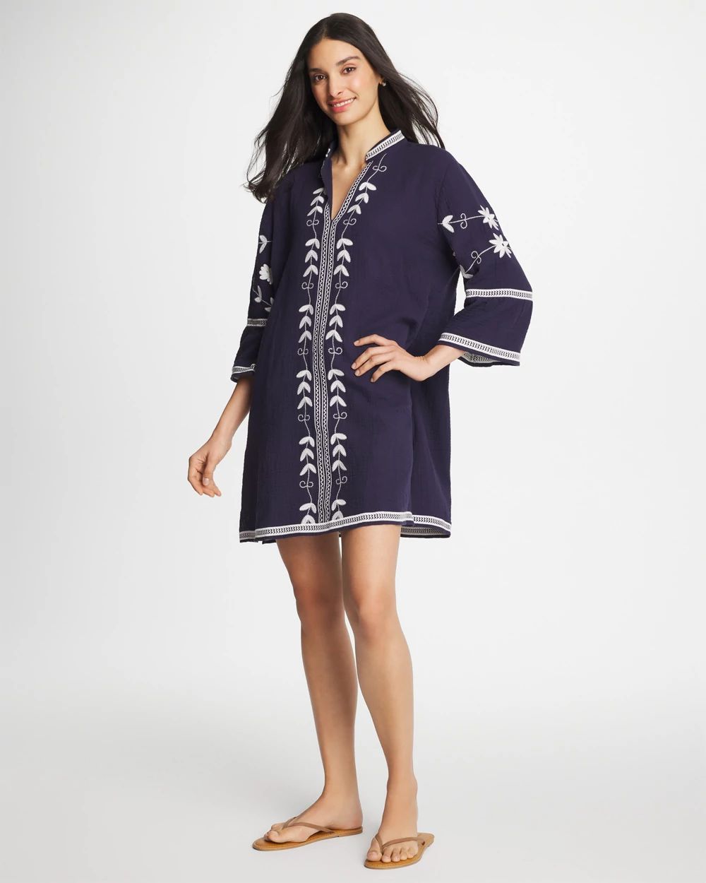 Woven Embroidered Swim Cover-Up