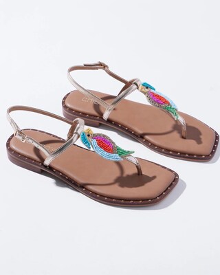 Beaded Parrot Thong Sandals