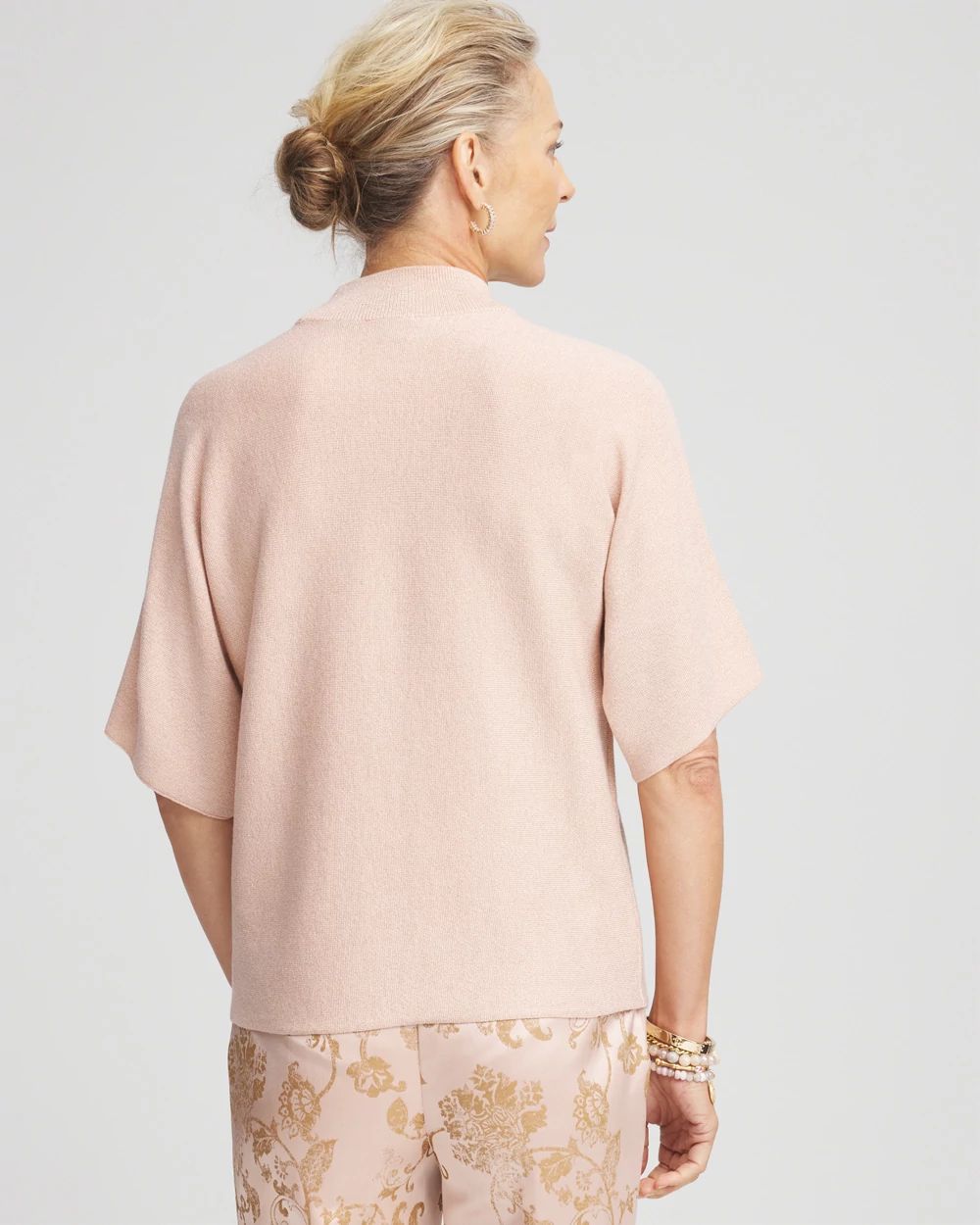 Shimmer Short Sleeve Pullover Sweater