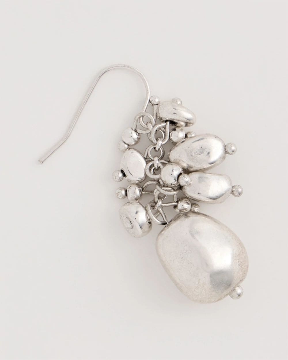 Silvertone Cluster Earrings