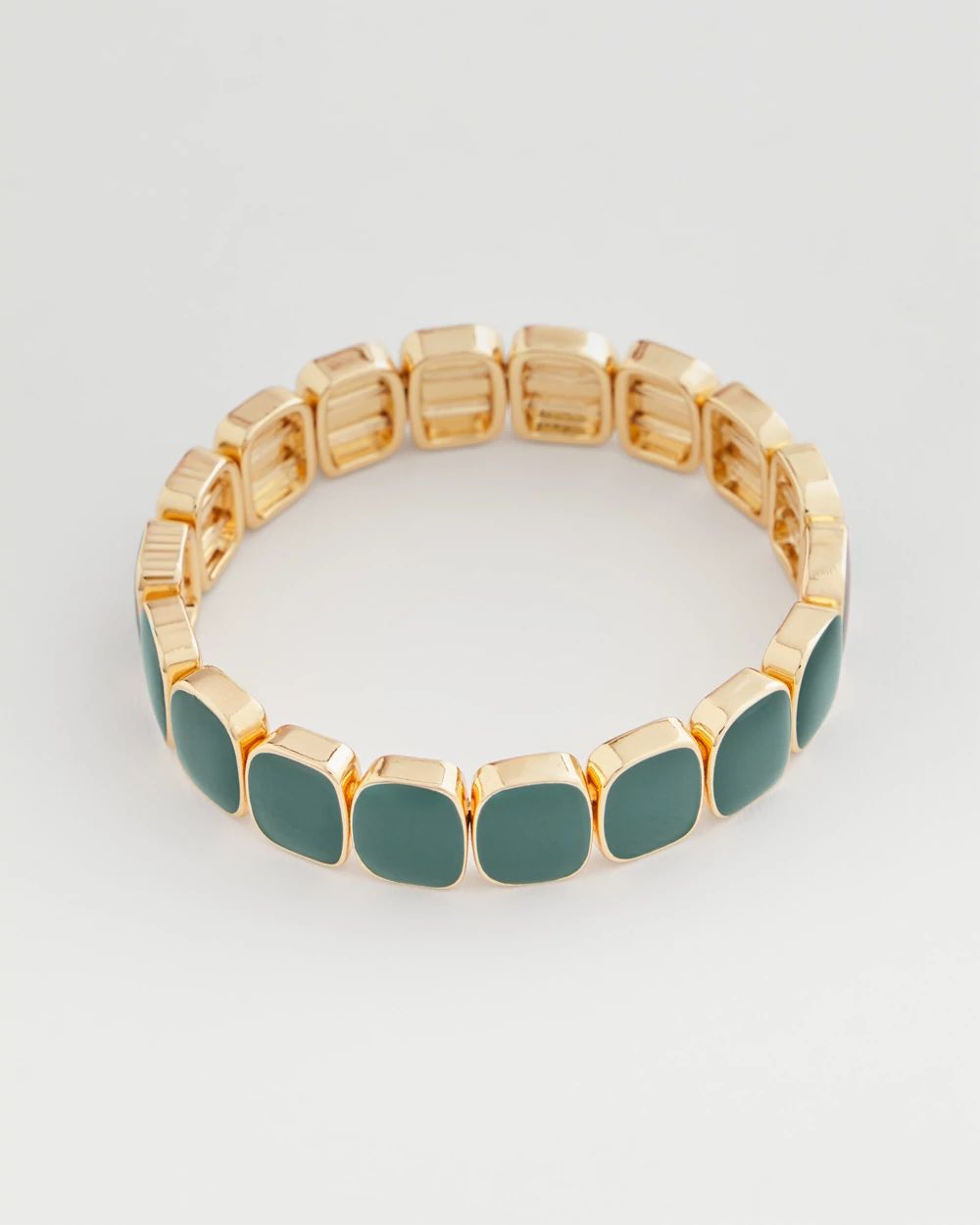 Resin Goldtone Square Stretch Bracelet click to view larger image.
