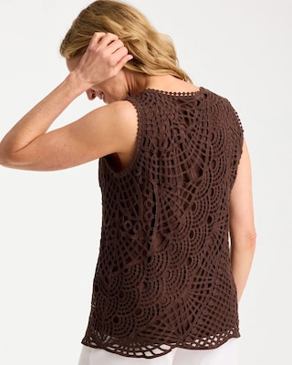 Cotton Crochet Sleeveless Tank click to view larger image.
