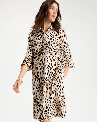 Ponte Knit Flounce Sleeve Dress click to view larger image.