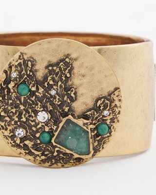 Aqua & Gold Cuff Bracelet click to view larger image.