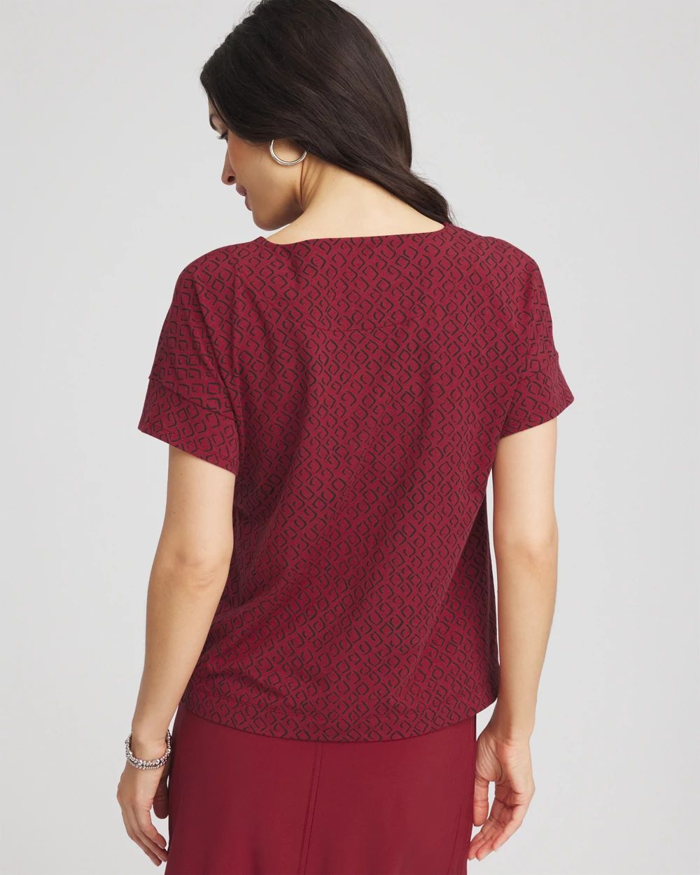 Zenergy® UPF Knit Geo-Print Dolman Top