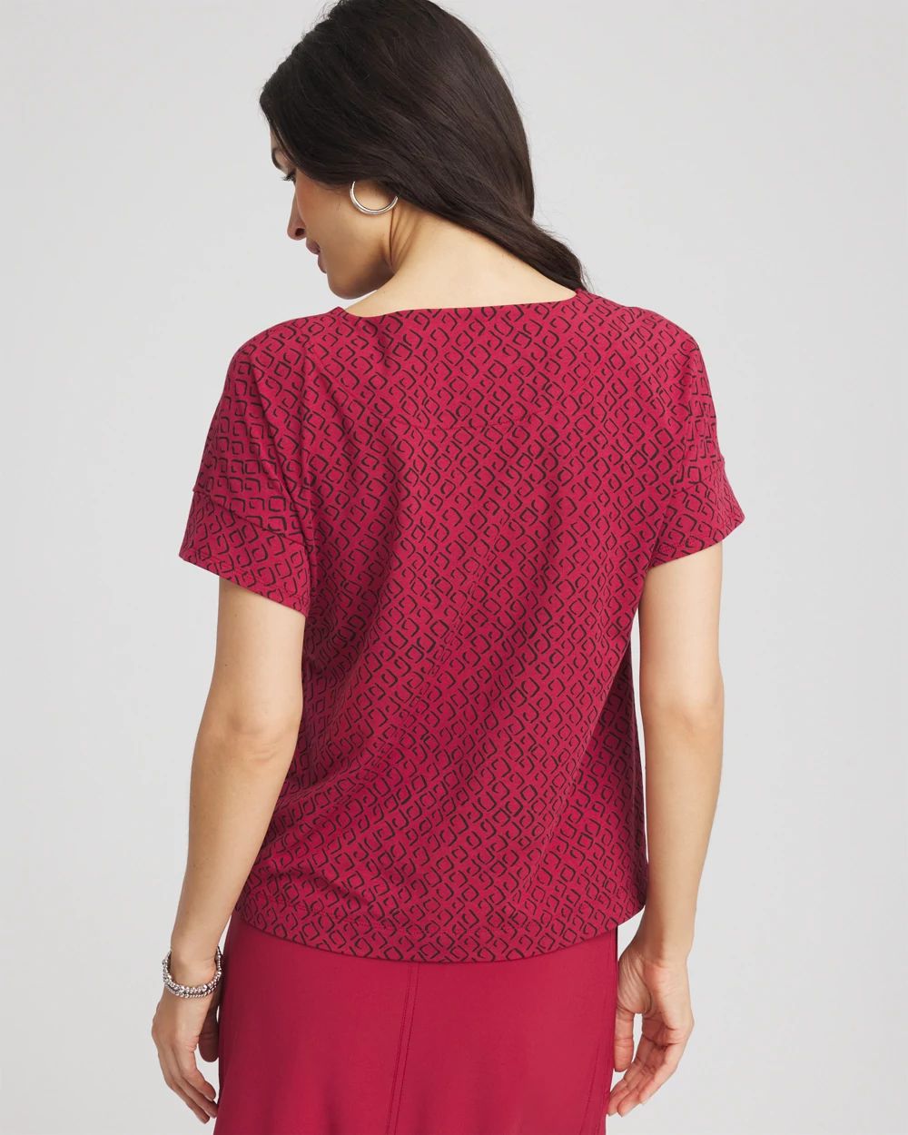 Zenergy® UPF Knit Geo-Print Dolman Top