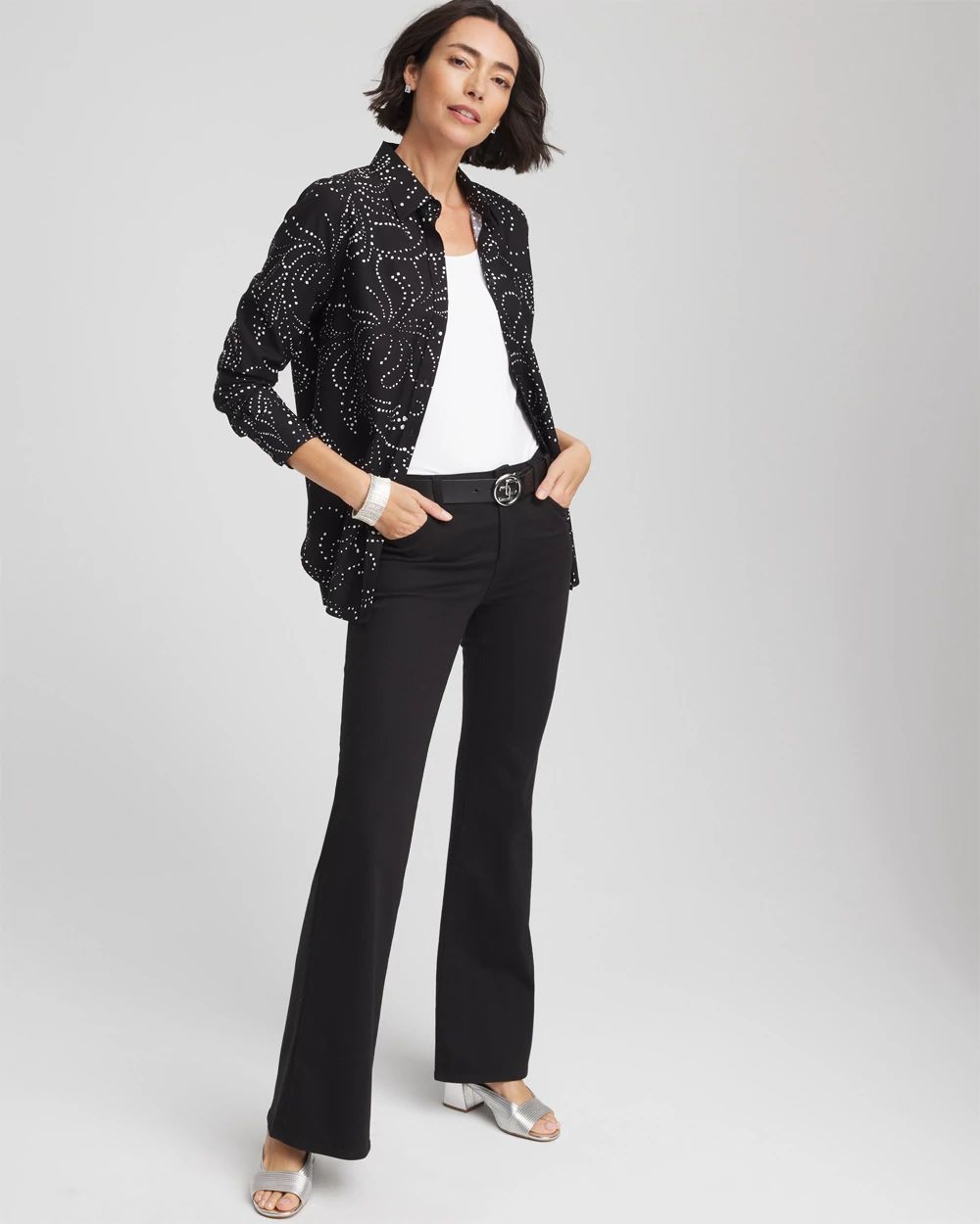 No Iron™ Findot Print Sateen Shirt