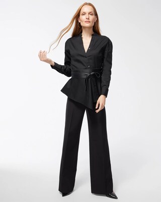 Black Label Poplin Peplum Shirt
